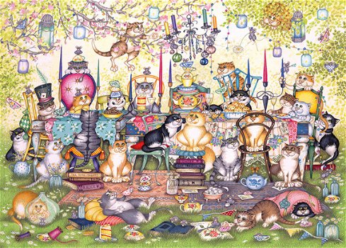 Gibsons - Mad Catter's Tea Party - 1000 Stukjes Nieuw - 1