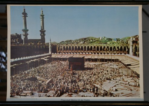 Schoolplaat van Mekka met Kaaba. - 1