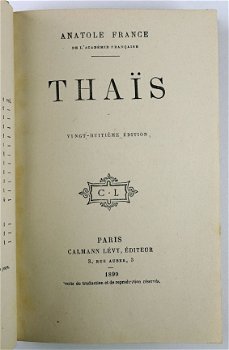 France, Anatole 1899 Thaïs Paris Calmann Lévy - Binding - 3