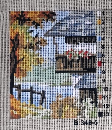 VOORBEDRUKT BORDUURSTRAMIEN ,LANDSCHAPJE 348-5 - nr. 1