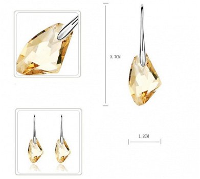 oorbellen helder swarovski kristal met goud of zilver oorhaken 1001oorbellen - 3
