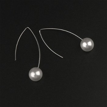 design earrings wit parel en zilver oorbellen mooi voor de bruid 1001oorbellen - 1