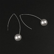 design earrings wit parel en zilver oorbellen mooi voor de bruid 1001oorbellen