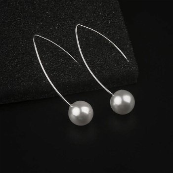 design earrings wit parel en zilver oorbellen mooi voor de bruid 1001oorbellen - 3