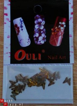 20 Butterfly Nagel decals logo's Vlinder NAIL ART Gouden - 1