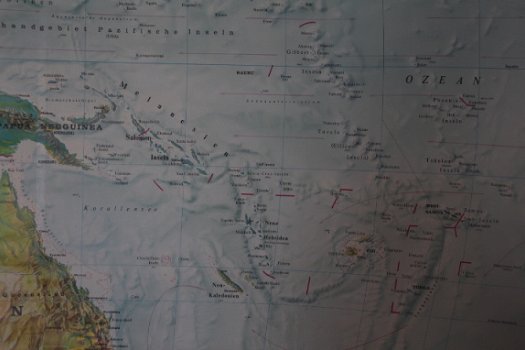 Schoolkaart van het werelddeel Australie met Oceanië en Indonesië.. - 3