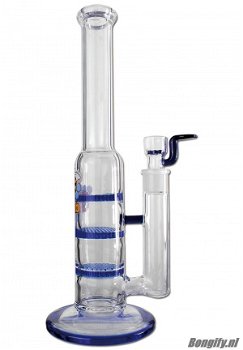 'Black Leaf' Glazen Bong met 3x HoneyComb Percolator - 1