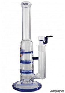 'Black Leaf' Glazen Bong met 3x HoneyComb Percolator