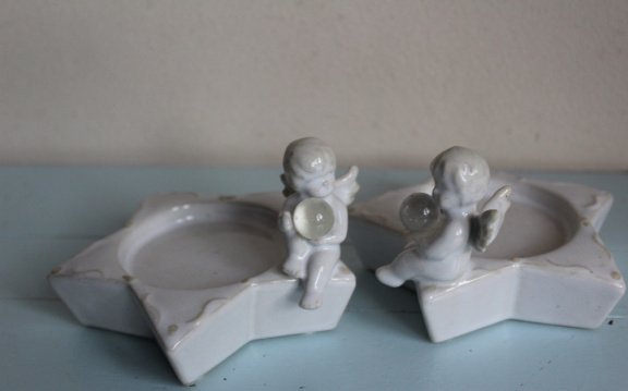 2 waxinehouders met engeltjes - Afbeelding 4