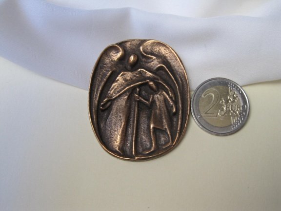 Pelgrimage brons religie plaque 5.5x4.4 cm - Afbeelding 3