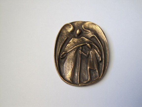 Pelgrimage brons religie plaque 5.5x4.4 cm - Afbeelding 4