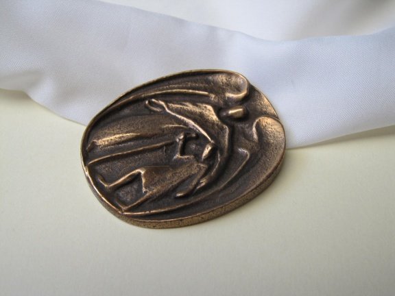 Pelgrimage brons religie plaque 5.5x4.4 cm - Afbeelding 6