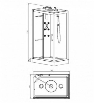 Sanifun complete douchecabine Millo 1200 x 900 - 2