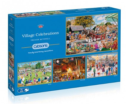 Gibsons - Village Celebrations - 4 x 500 Stukjes Nieuw - 6