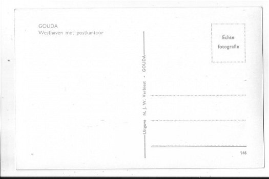 Oude kaart : Gouda : Westhaven met postkantoor - 3