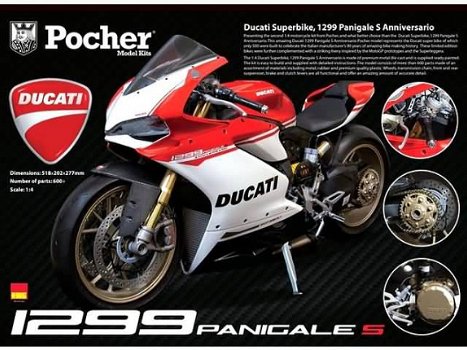 Voorinschrijving Pocher 1/4 bouwdoos Ducati 1299 Panigale S Anniversario - 1