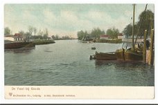 Oude ansichtkaart Gouda : De IJssel bij Gouda, boot