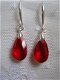 1001oorbellen swarovski earrings siam rood met 925 zilver - 1 - Thumbnail