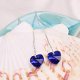1001 oorbellen hart swarovski kristal blauw met zilver - 3 - Thumbnail