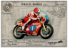 Brach Vintage Racing , high quality resin motorfiets bouwdozen in schaal 1 op 12