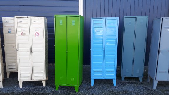 Industrie lockers Vintage fabriekskast Oude Hongaarse lockers lockerkasten - 3