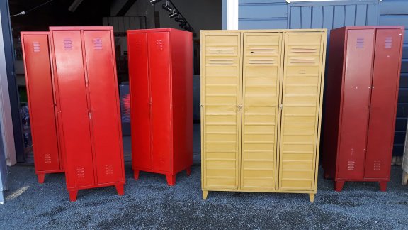 Industrie lockers Vintage fabriekskast Oude Hongaarse lockers lockerkasten - 5