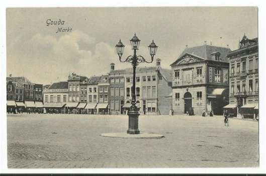 Oude ansichtkaart Gouda : Markt - 1