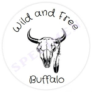Witte stickers buffalo Ø 40mm (24 stuks) sticker allerleileuks - 1