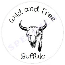 Witte stickers buffalo Ø 40mm (24 stuks) sticker allerleileuks