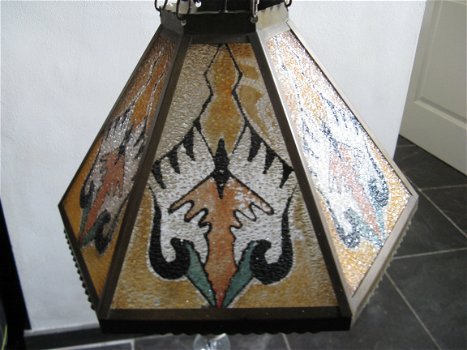 Prachtige antieke Amsterdamse School hanglamp uit ca. 1910... - 5