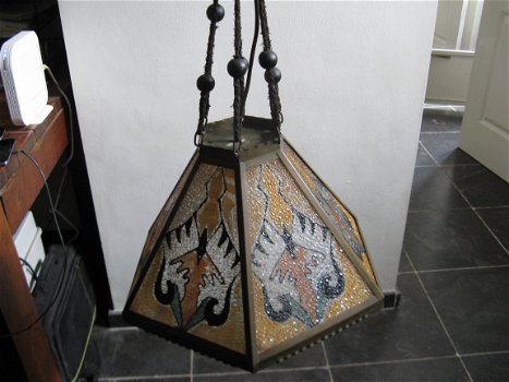 Prachtige antieke Amsterdamse School hanglamp uit ca. 1910... - 2