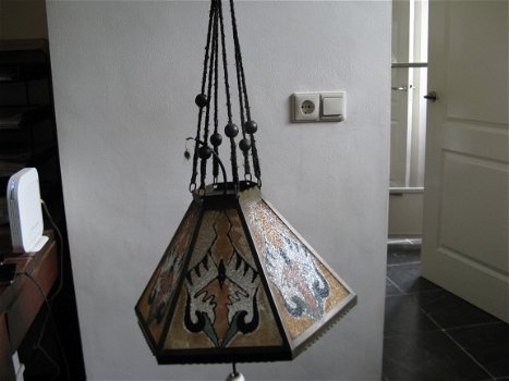 Prachtige antieke Amsterdamse School hanglamp uit ca. 1910... - 3