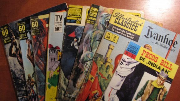 Stripboeken (8x) uit de jaren 60; 38;2005;2012;1227;2105;602;1817;1716 - 2