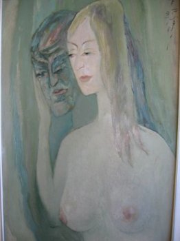 Vrouw met haar schaduw - Jan Th. Giesen 1900-1987 - 2