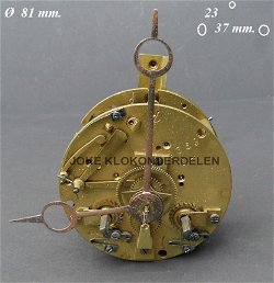 === Oeil-de-Boeuf / Schoolklok uurwerk = oud = 39417
