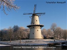 Fotokaart Molen in rijpdecor (Kerst03)