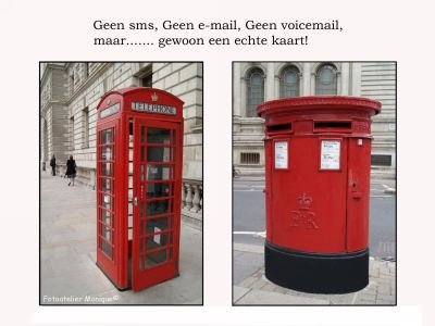 Fotokaart Collage Engelse telefooncel en brievenbus (Stad03) - 1