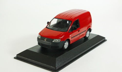 1:43 Minichamps Volkswagen VW Caddy 2005 rood gesloten 403053104 - 0