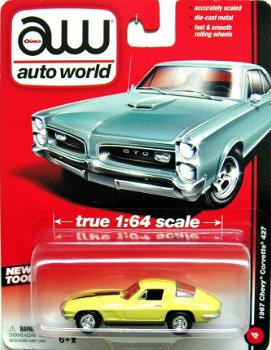 1:64 Autoworld Chevrolet Corvette Stingray 1967 geel - 1