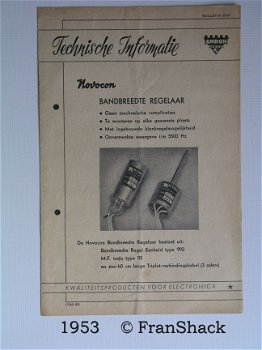 [1953] Technische informatie NOVOCON Bandbreedte Reg., bulletin 2A5, AMROH, - 1