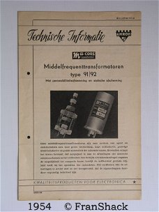 [1954] Technische informatie MF-trafo's 91/92 , bulletin 1F7-8, AMROH,