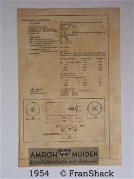 [1954] Technische informatie MF-trafo's 91/92 , bulletin 1F7-8, AMROH, - 3