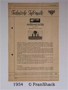 [1954] Technische informatie Mu-CORE Antenne-Filter, bulletin 1D4, AMROH,