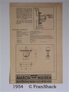 [1954] Technische informatie Mu-CORE Antenne-Filter, bulletin 1D4, AMROH, - 2