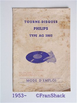[1953?] Mode d'emploi, AG 2002, Philips - 1