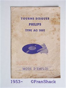[1953?] Mode d'emploi, AG 2002, Philips