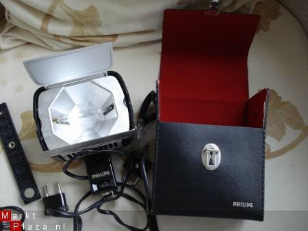 Philips flitslamp voor foto/film in leren koffertje - Afbeelding 2