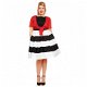 Dolly and Dotty, Anna Striped Dress in Black/ White. Swing jurk met zwart lijfje. - 3 - Thumbnail