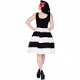 Dolly and Dotty, Anna Striped Dress in Black/ White. Swing jurk met zwart lijfje. - 4 - Thumbnail