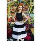 Dolly and Dotty, Anna Striped Dress in Black/ White. Swing jurk met zwart lijfje. - 2 - Thumbnail